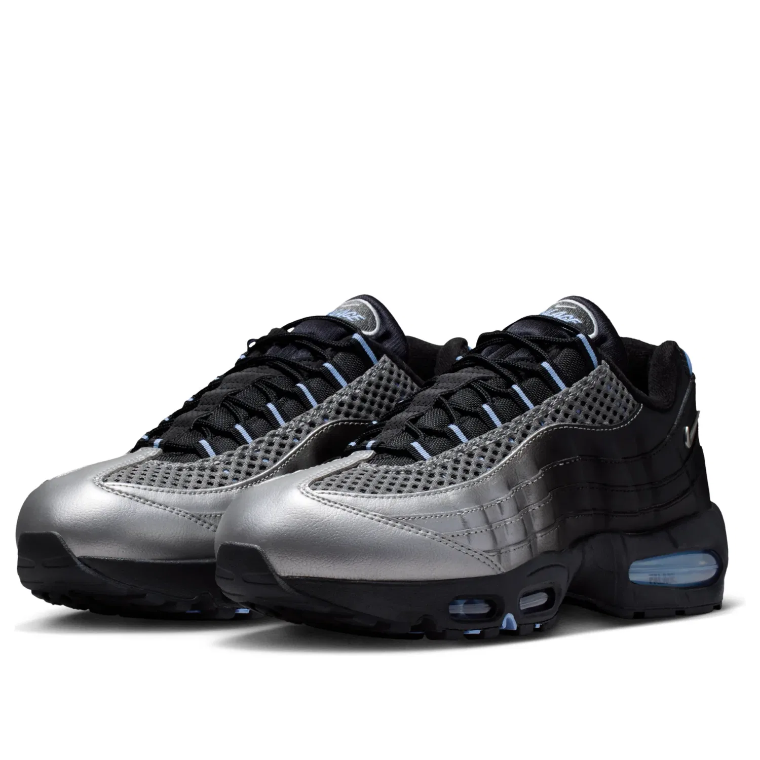 Кроссовки Nike x Palace Air Max 95 Big Bubble 'Metallic Silver Aluminum Black' IQ7708-095, серебро — фото 4