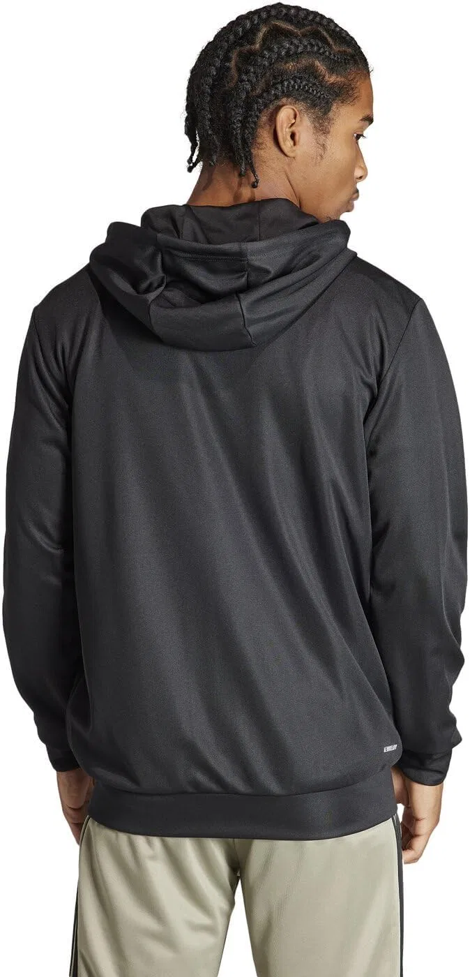 Мужская худи с полной застежкой-молнией, бренд Adidas, цвет Black — фото 3