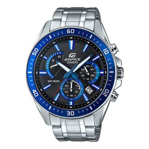 

Часы CASIO Waterproof EDIFICE Stainless Steel Strap Mens Blue Analog, синий