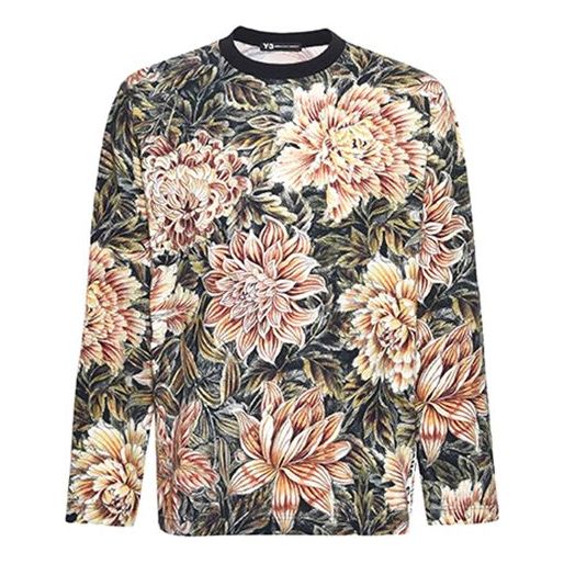 

Футболка Y-3 Flowers Printing Long Sleeves Unisex, желто-коричневый