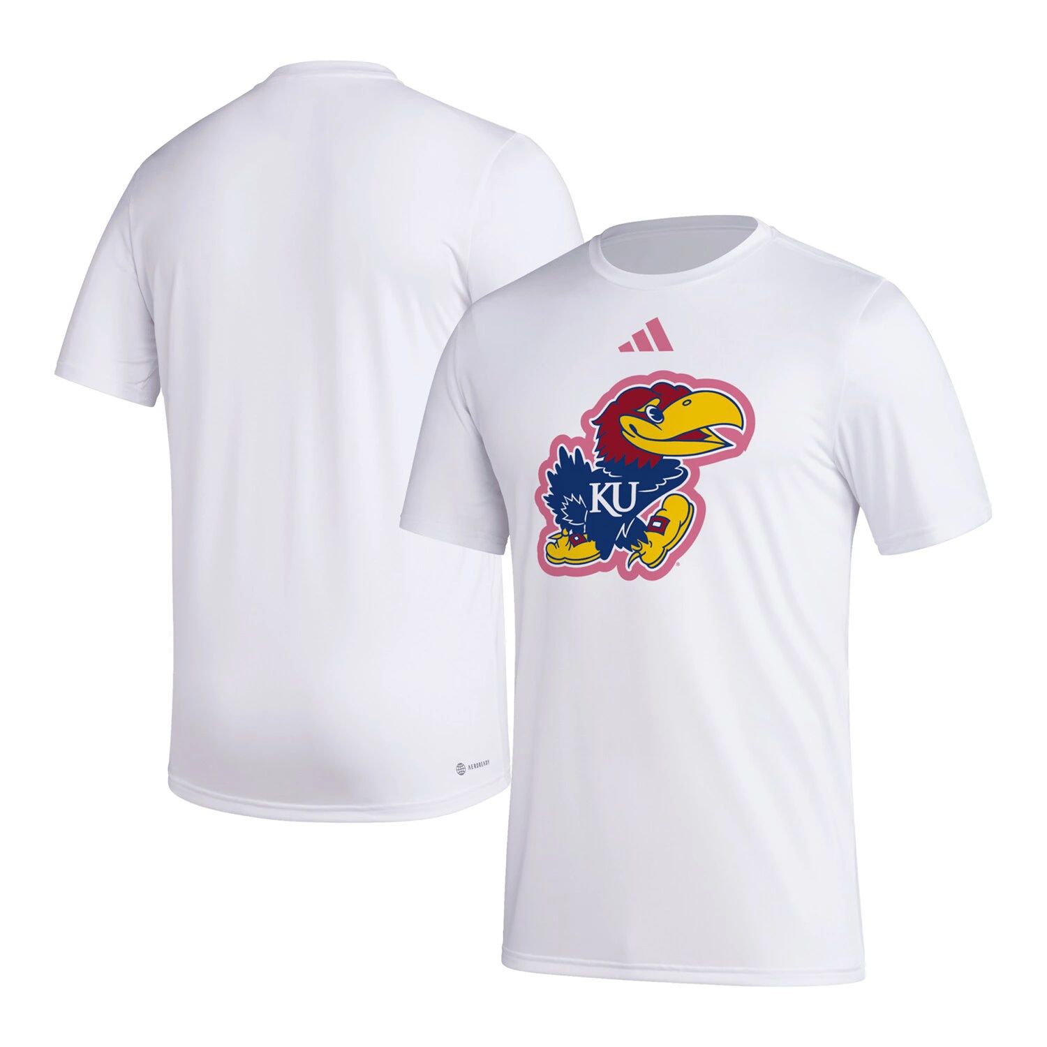 

Мужская белая футболка Kansas Jayhawks Pregame AEROREADY adidas