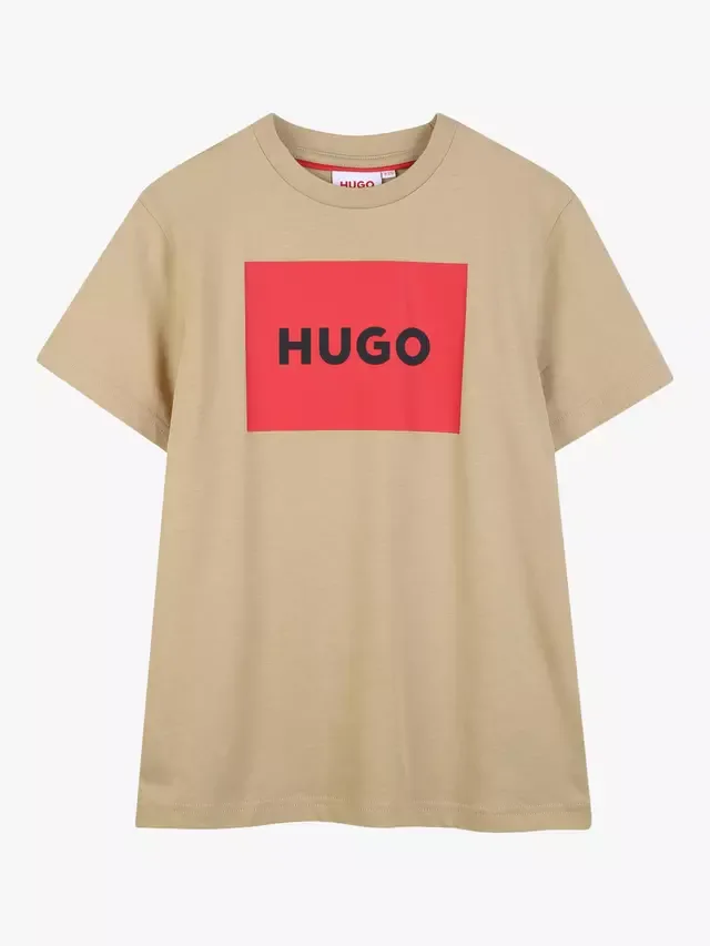 Детская футболка с логотипом HUGO, цвет Камень HUGO BOSS