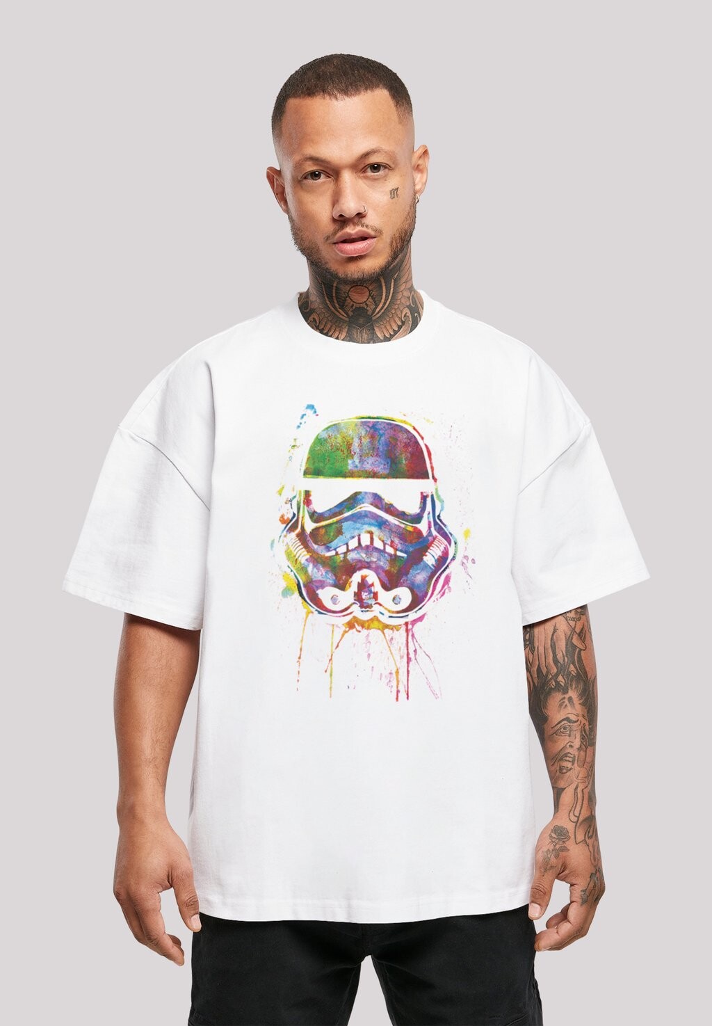 

Футболка с принтом PREMIUM STORMTROOPER PAINT SPLATS ULTRA HEAVY OVERSIZE F4NT4STIC, цвет white