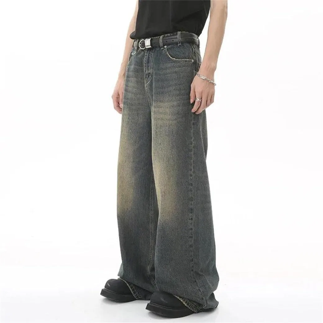 Джинсы прямые широкие, Vintage Wash, Men's Baggy Straight Leg Wide-Leg, 12 — фото 4