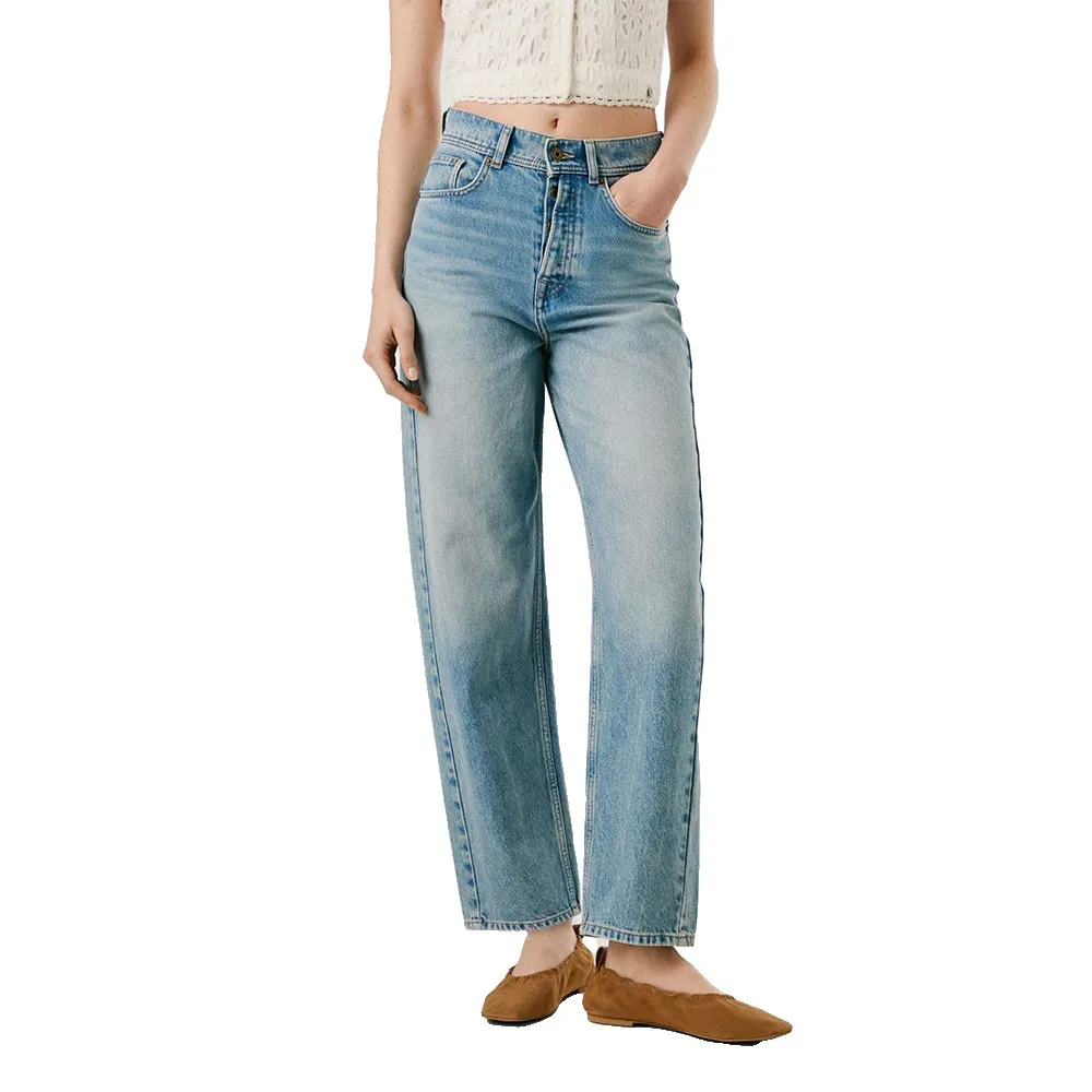 

Джинсы Pepe Addison Barrel high waist, синий