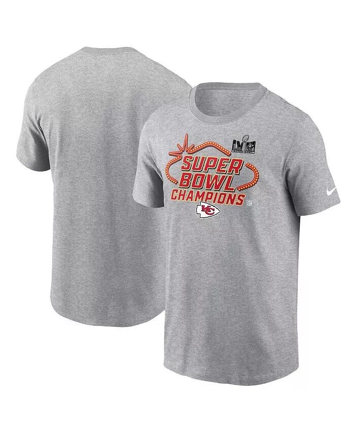 

Футболка мужская Heather Gray Kansas City Chiefs Super Bowl LVIII Champions Locker Room Trophy Collection Tall Nike