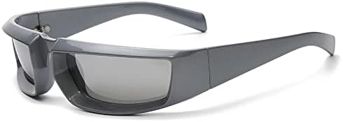 

Солнцезащитные очки в стиле стимпанк для женщин, солнцезащитные очки в стиле панк для мужчин, зеркальные очки, велосипедные очки с защитой от УФ-излучения UV400 MTZJH, Silver