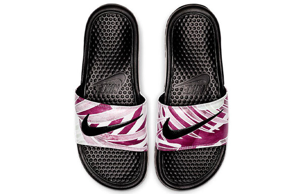 Тапочки benassi jdi print 'black active fuchsia' Nike, черный — фото 3
