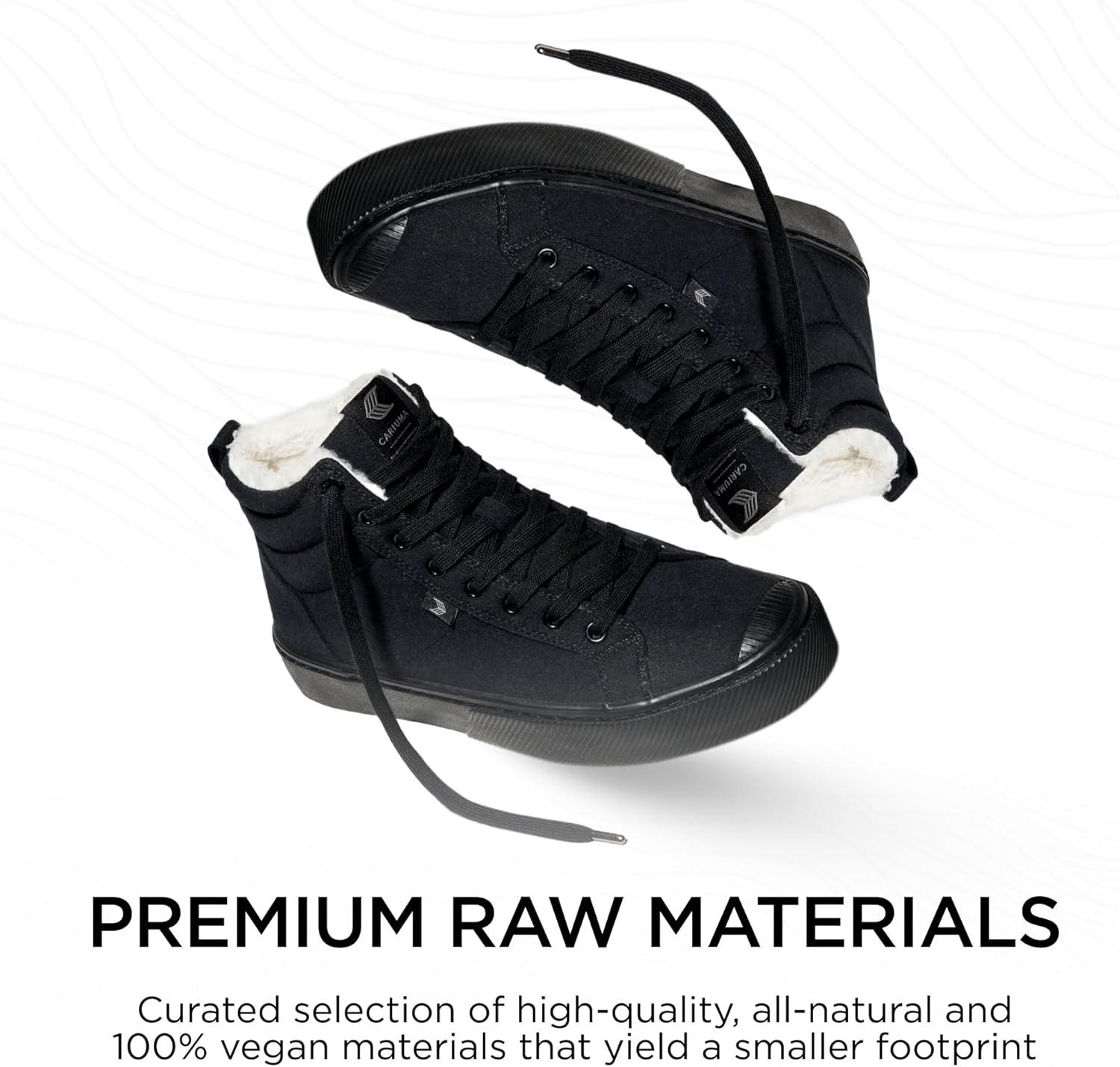 Ботинки Cariuma OCA Therma High Tops из замши, удобная обувь для мужчин, легкие и экологичные, универсальная повседневная обувь с 100 веганскими стельками и резиновой подошвой, черный — фото 3