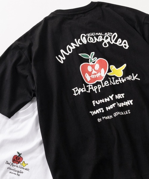 

Футболка с принтом на спине, оверсайз, One Point Mark Gonzales, черный