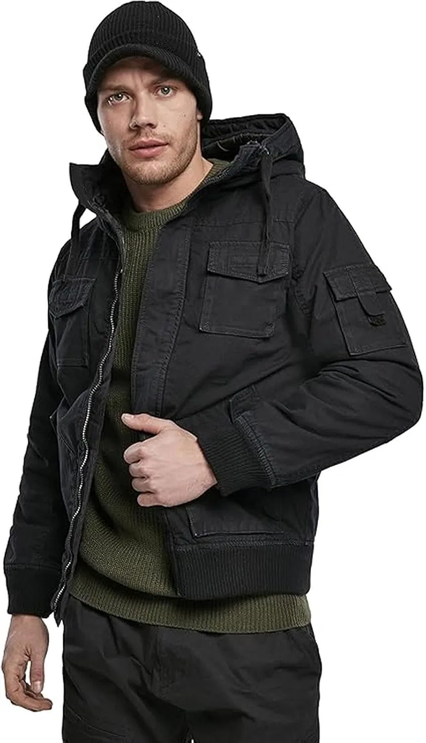 Мужская короткая куртка с капюшоном Brandit Individual Wear - теплая, легкая, дышащая, в стиле милитари, для повседневной носки на открытом воздухе — фото 2