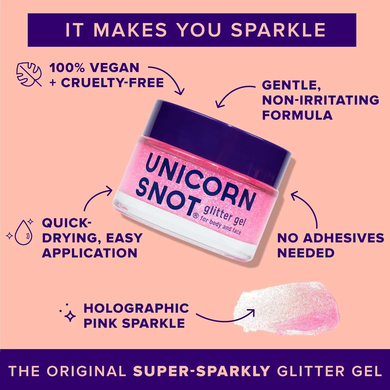 Гель для тела и лица Unicorn Snot Glitter Gel Flamingo — фото 2