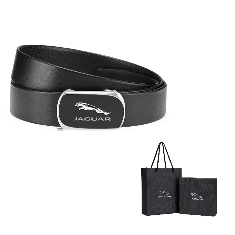 

JAGUAR Мужской кожаный ремень из коровьей кожи шириной 3.4 см, Black