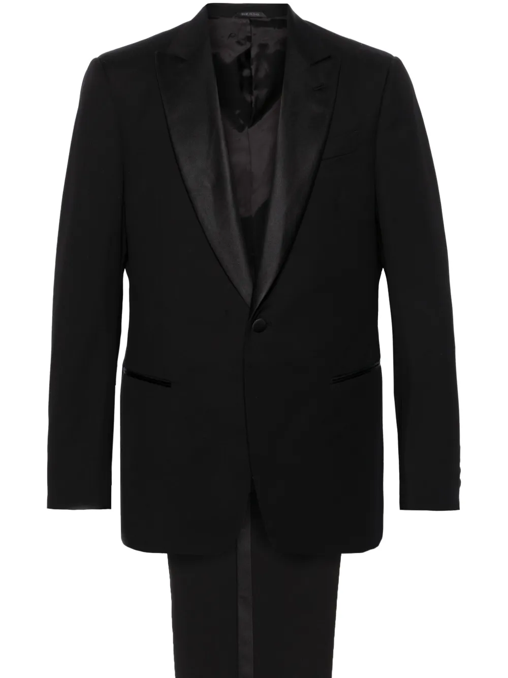 

Костюм из вирджинской шерсти с однобортным пиджаком GIORGIO ARMANI, черный