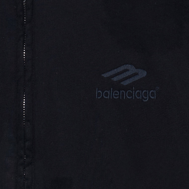 Куртка Balenciaga Heavy Metal Zip-Up Hoodie Small Fit 'Black Faded', черный — фото 3