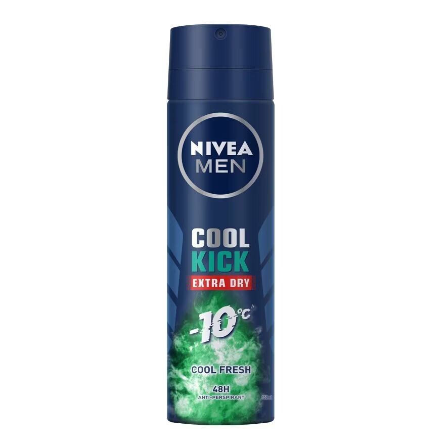 

Nivea Мужской спрей Coolkick Cool Fresh 150 мл. ผู้ชาย สเปรย์ ระงับกลิ่นกาย, Green
