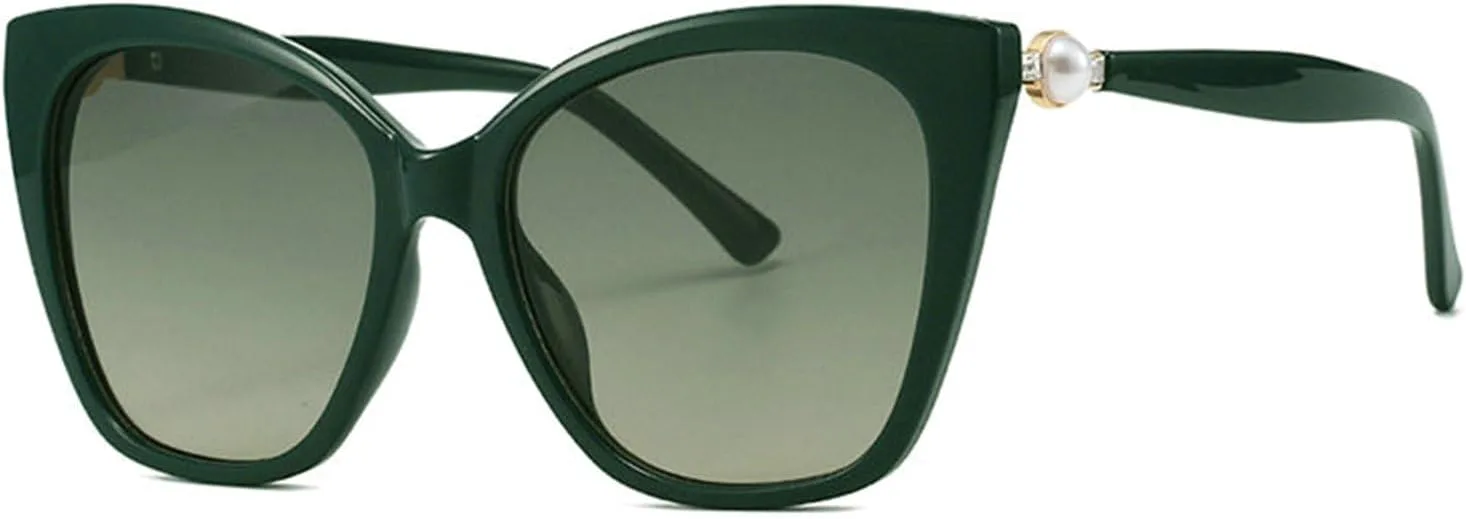 

Willochra — большие солнцезащитные очки с блестящими кристаллами и стразами для женщин в стиле ретро, ​​блестящие жемчужные очки «кошачий глаз» с кристаллами, Green