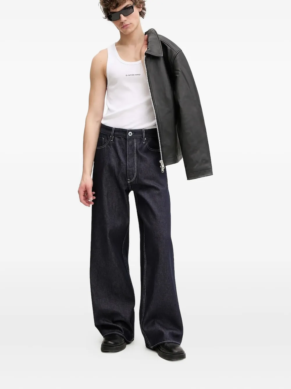 

Джинсы с контрастной строчкой и длинными карманами G-Star RAW, синий