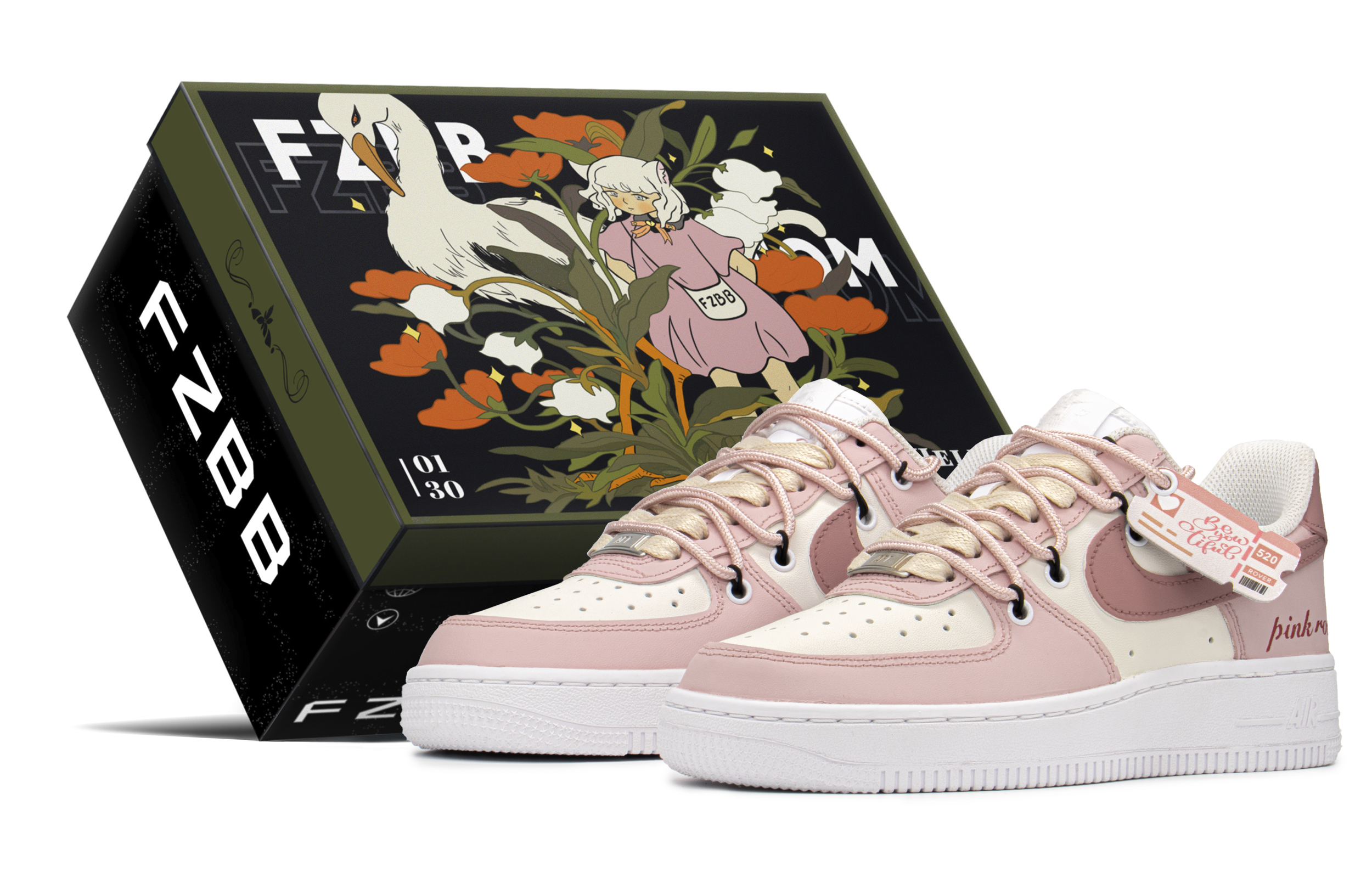 

Кроссовки Nike Air Force 1 Skateboard Shoes Women's Low-Top Pink/Beige