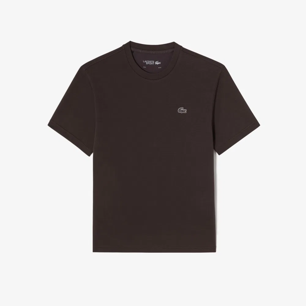 Мужская базовая футболка коричневого цвета от Lacoste