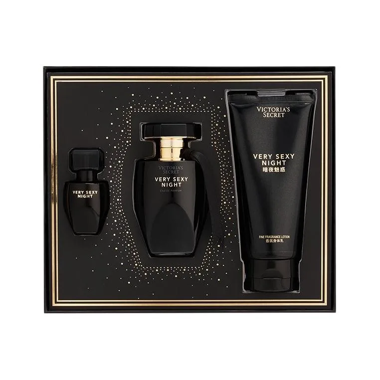 Victoria's Secret Набор духов Night Charm Eau De Parfum EDP с ароматом яблока и сливы, 50 мл + 7,5 мл + 100 мл, Midnight Enchantment Body Lotion 100ml+Perfumes 50ml+Perfumes 7.5ml