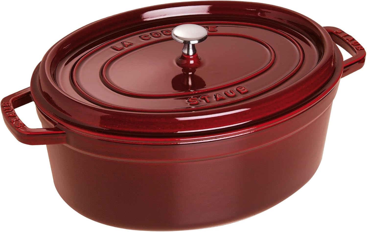 

Staub La Cocotte Oval 40500-233 Pico Cocotte Oval Grenadine Red, 9,1 дюйма (23 см), для обеих рук, эмалированная кастрюля, совместима с индукционной индукцией, Grenadine Red