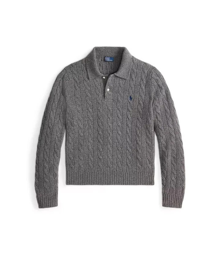 

Свитер крупной вязки из шерсти и кашемира Polo Ralph Lauren, серый