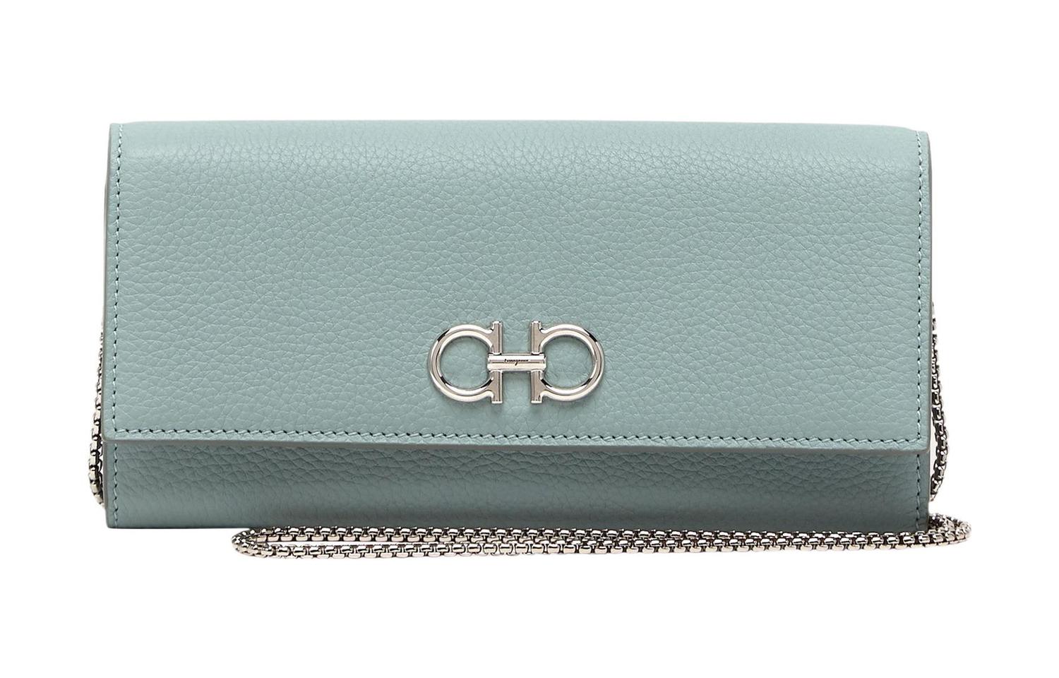 

Ferragamo Сумка через плечо из телячьей кожи, кроссбоди, кошелек Regular женский светло-зеленый