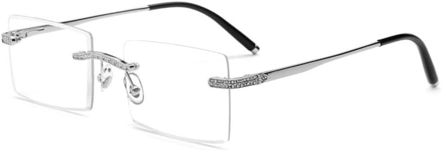 

Солнцезащитные очки-пилот без оправы для мужчин и женщин, модные безрамочные солнцезащитные очки с градиентной огранкой и бриллиантовой инкрустацией generic, Sil Transparent