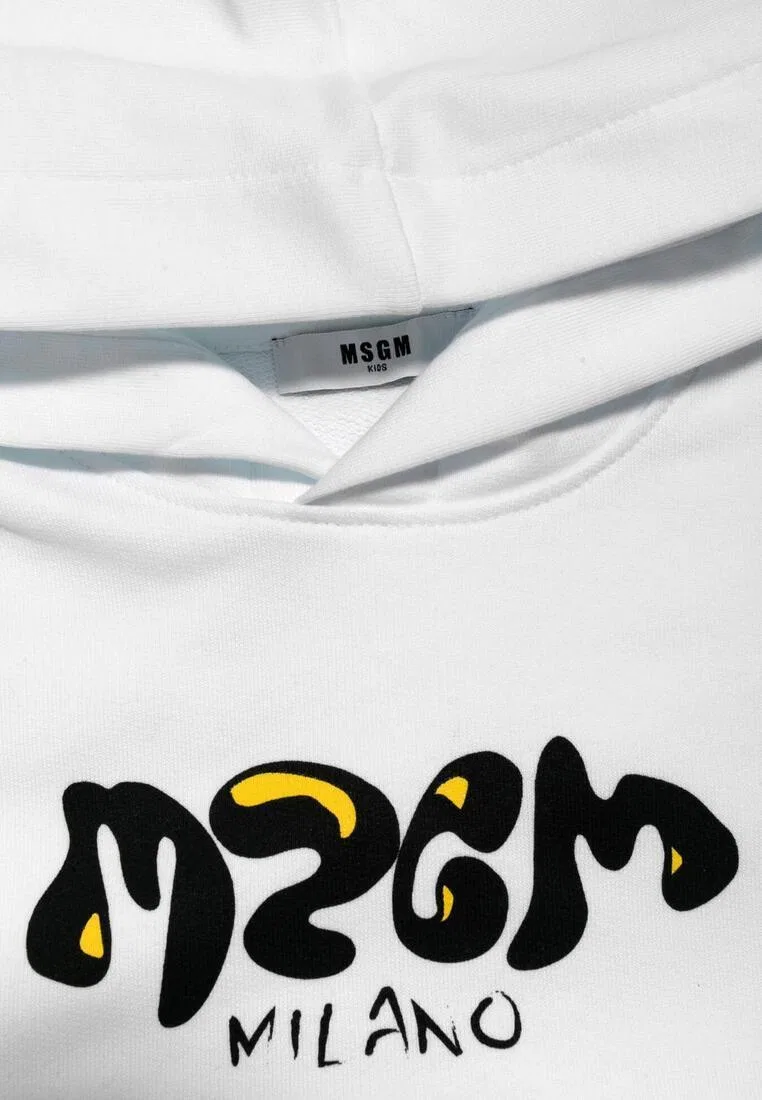Худи детское, хлопок, белый Msgm — фото 3