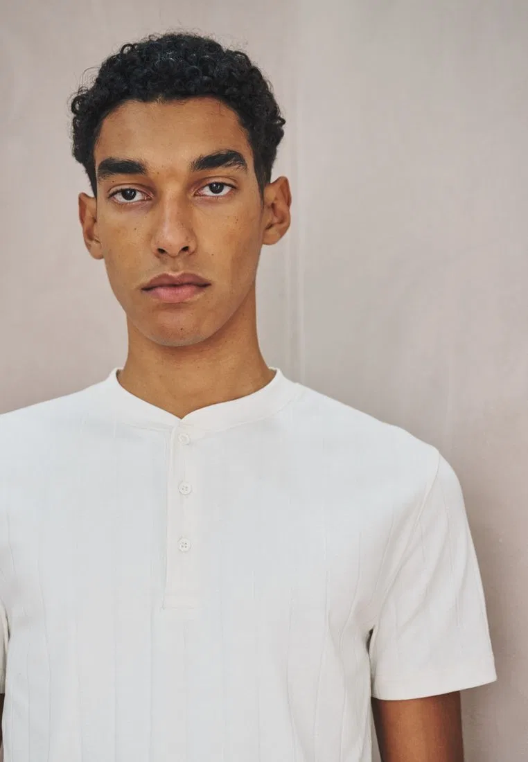 Футболка, текстурированная ребристая, Modal Cotton Smart Next, белый — фото 3