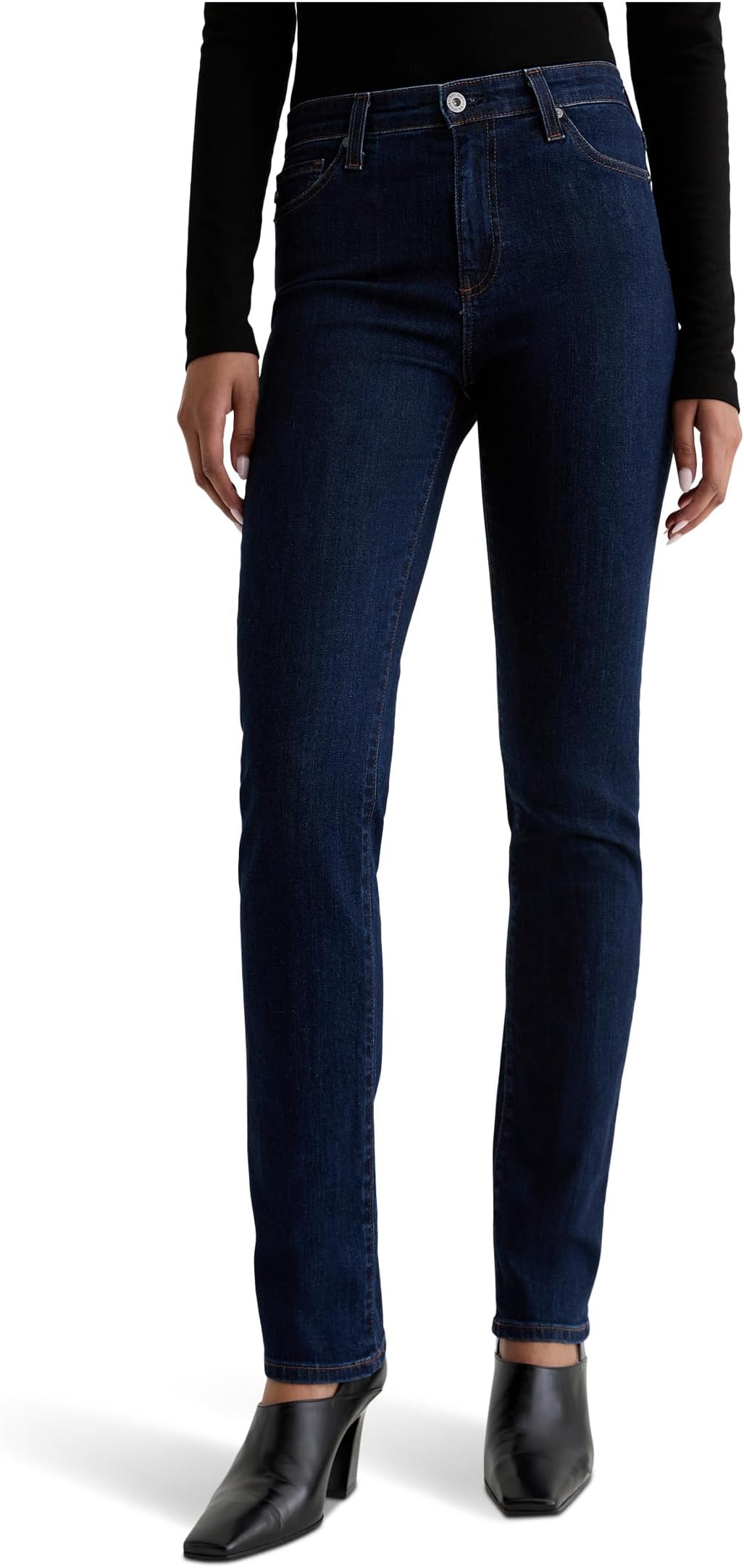 

Джинсы AG Jeans Mari Mid Rise Straight Extended In Modern Indigo, цвет Modern Indigo