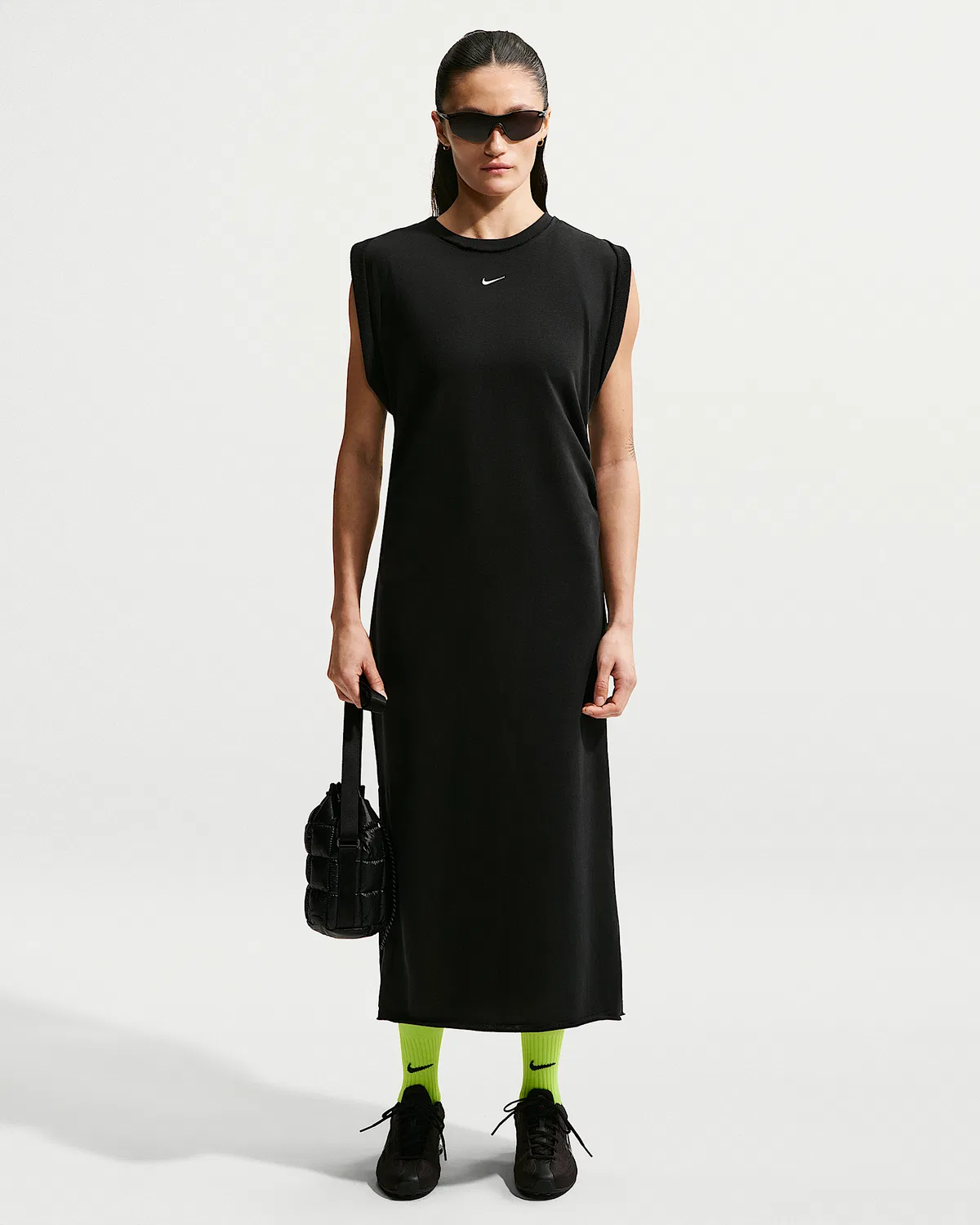 Женское оверсайз платье Nike Sportswear Chill Terry, Black/Sail