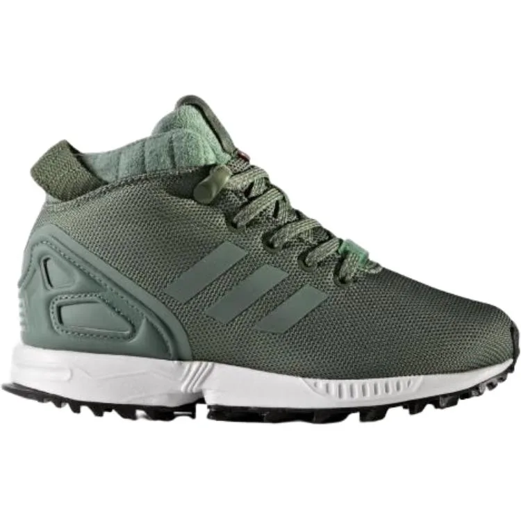 Adidas Originals ZX Flux Support высокие кроссовки для улицы зеленые детские — фото 3