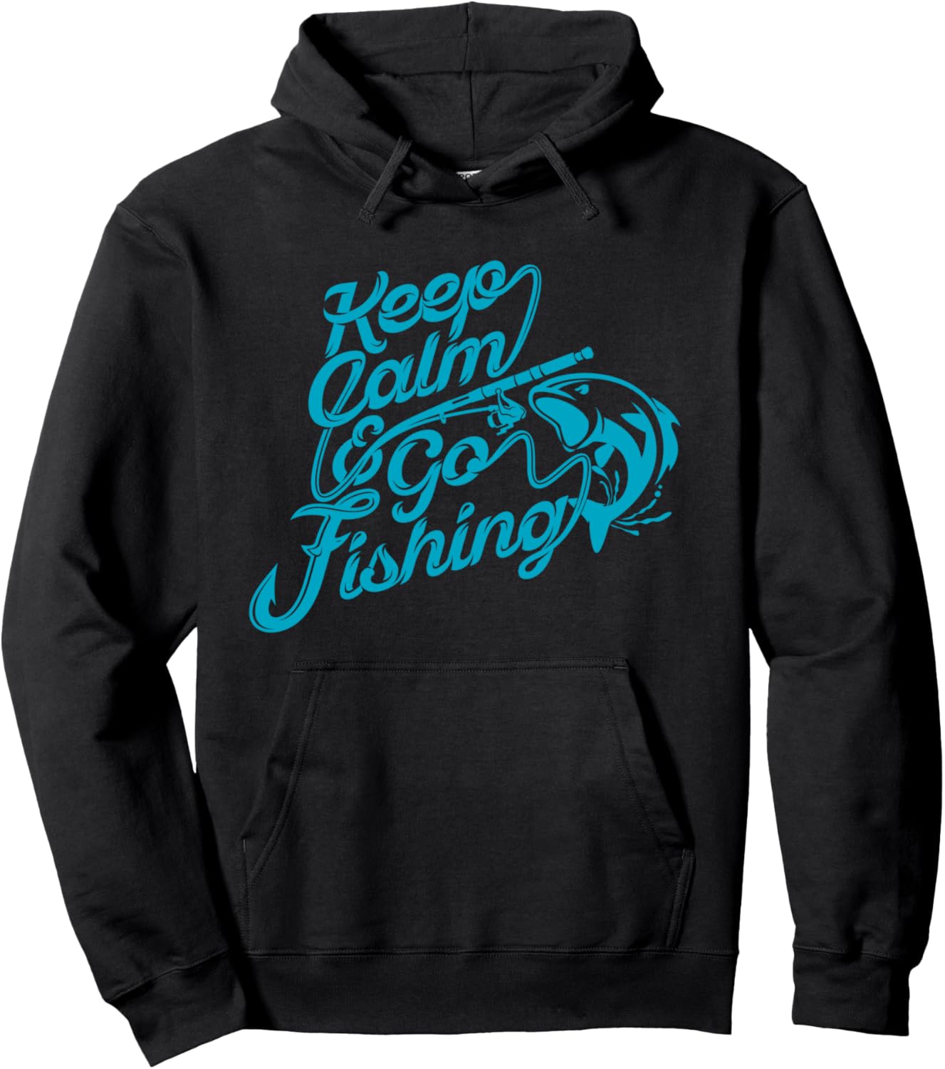 

Толстовка с забавными цитатами для рыбака, успокаивающая Keep Calm & Go Fishing Funny Shop, черный