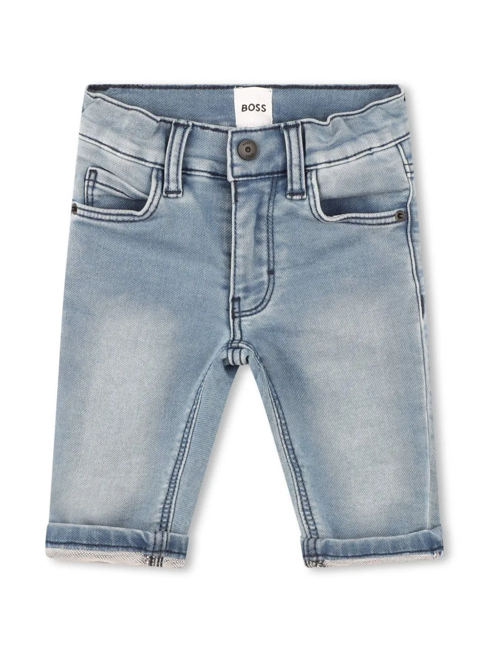 

Прямые джинсы с логотипом BOSS Kidswear, синий