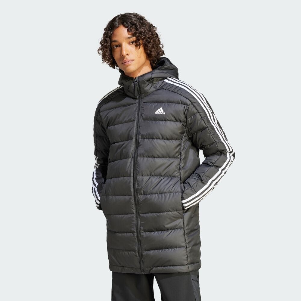 

Куртка Adidas Essentials Three Stripes Light Down Hooded Jacket, черный
