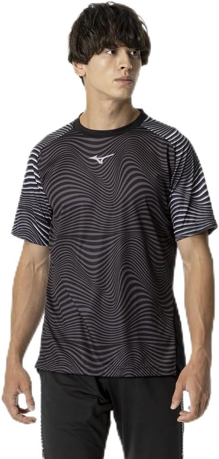 

Футболка MIZUNO, короткий рукав, влагоотводящая, быстросохнущая, приталенный крой, унисекс (P2MAB041), черный