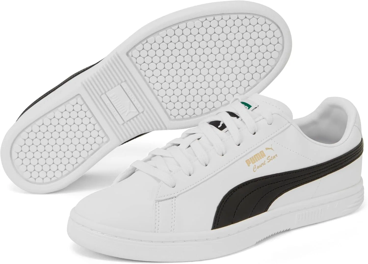 Кроссовки PUMA Unisex Court Star SL на шнуровке, 2-White Black Team Gold — фото 2