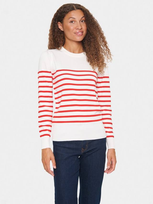 

Джемпер в полоску mila slim fit Saint Tropez, цвет White/Red