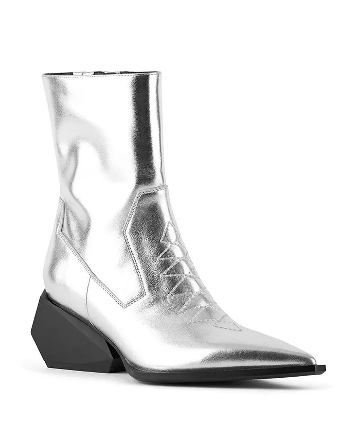 Женская модель ботинок Ricky West Mid United Nude, серебро — фото 2