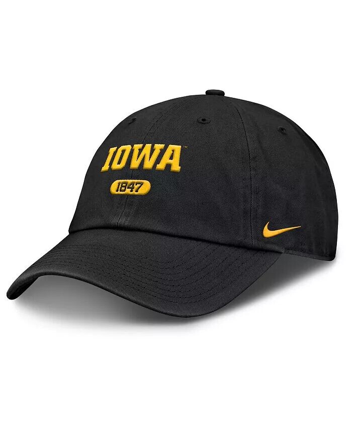 

Мужская черная регулируемая кепка Iowa Hawkeyes Club Nike
