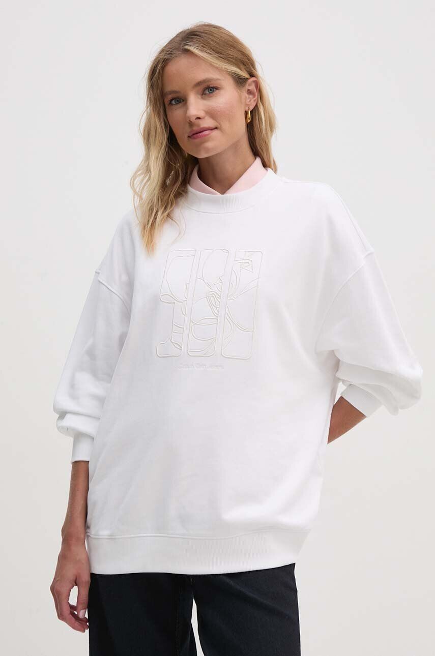 

Хлопковая толстовка Calvin Klein Jeans, белый
