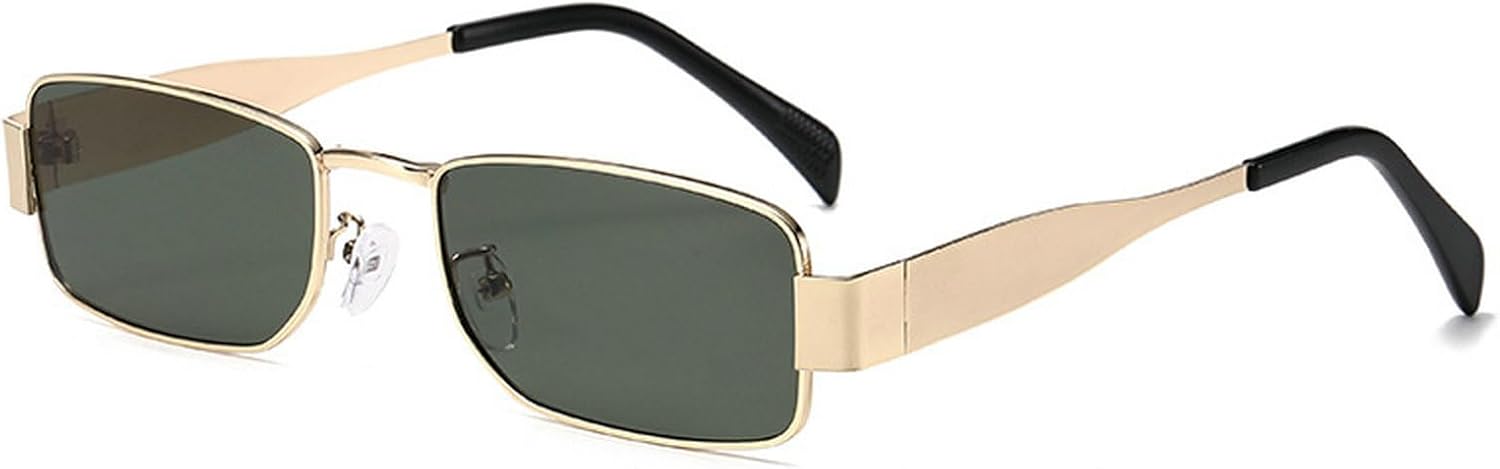 

Модные прямоугольные солнцезащитные очки для женщин и мужчин в стиле ретро, ​​маленькие, в стиле Y2K, узкие, прямоугольные, в стиле 90-х, стильные очки унисекс mincl, Black Green