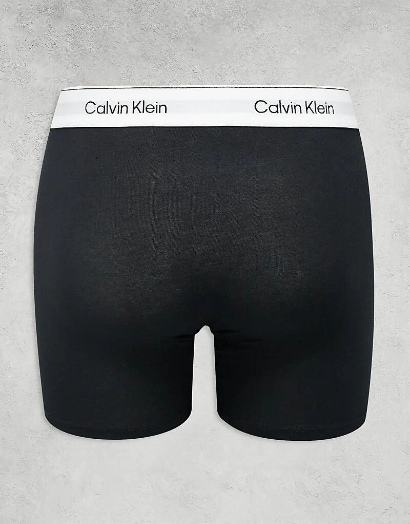 Комплект из 3 трусов-боксеров Calvin Klein Icon Cotton Stretch серого, белого и черного цветов — фото 2