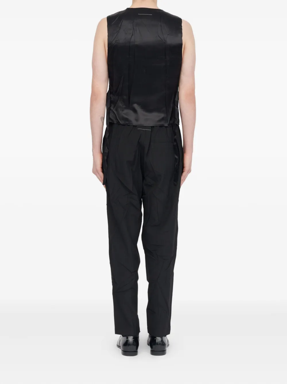 Однобортный жилет MM6 Maison Margiela, черный — фото 4