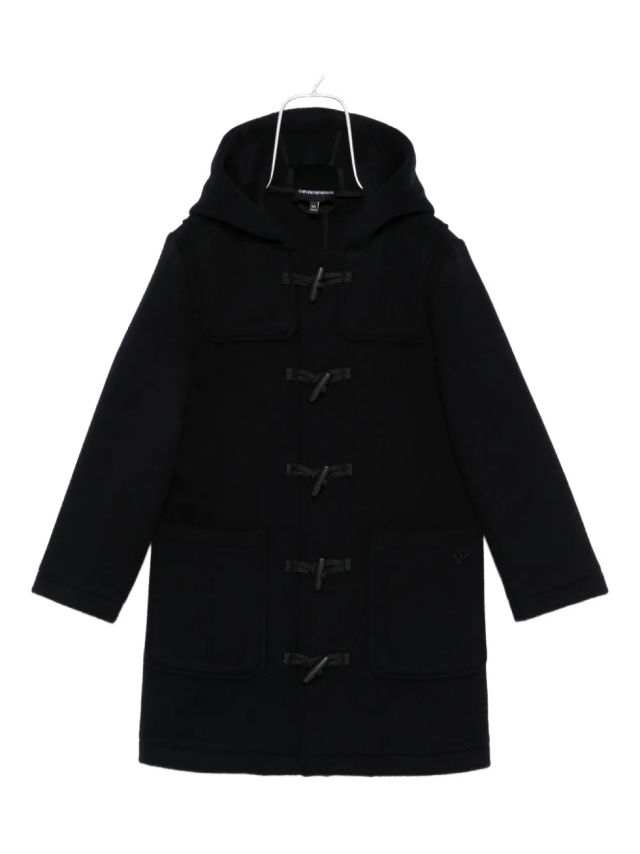 

Пальто дафлкот с капюшоном Emporio Armani Kids, синий