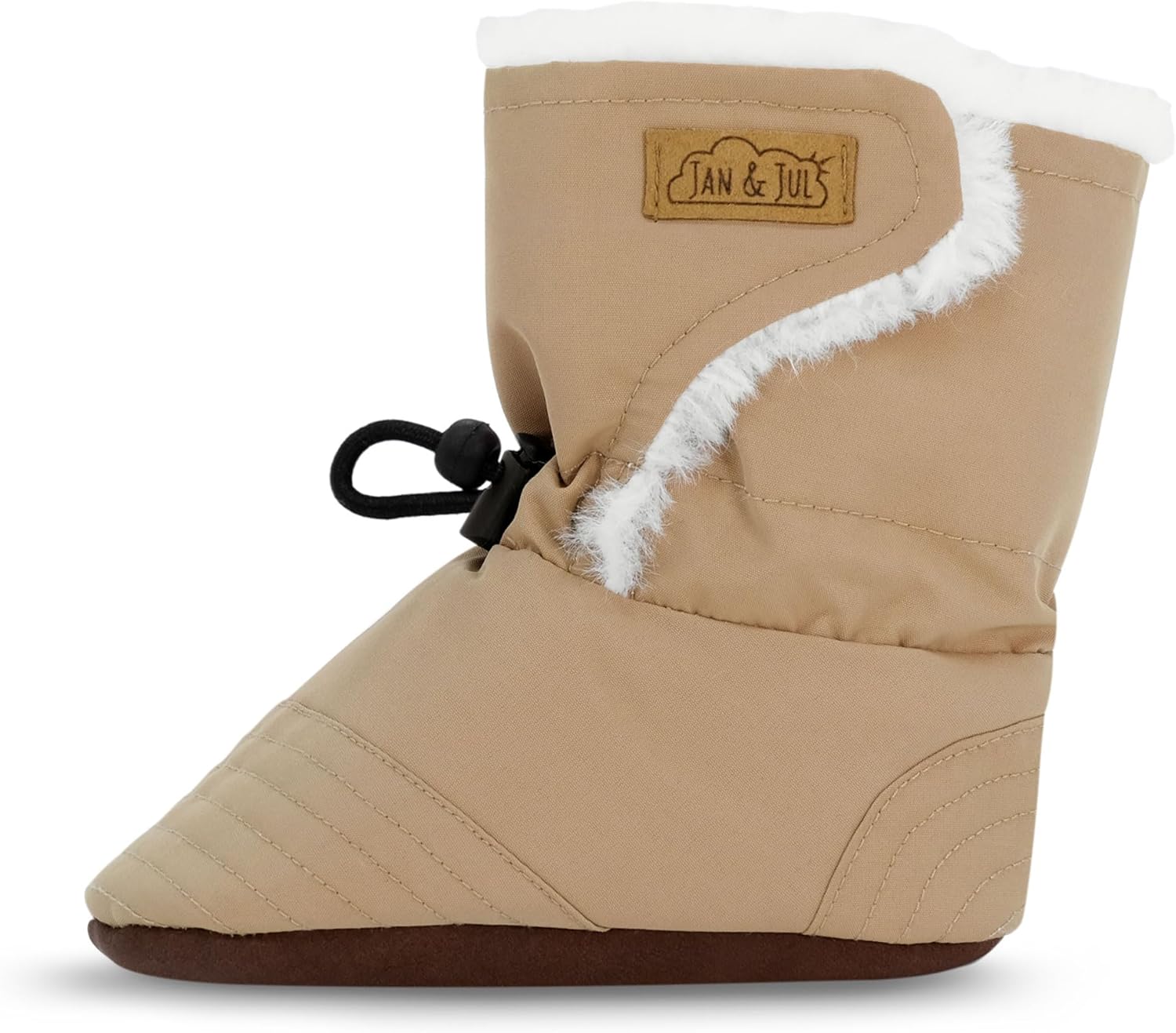 

JAN & JUL Faux Fur Lined Winter Booties for Babies and Toddlers, Soft Brown