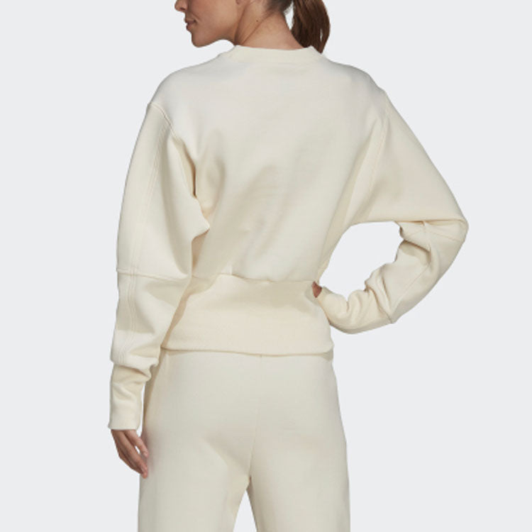 Худи (WMNS) adidas x Karlie Kloss Crossover Solid Color Splicing Sports Pullover Hoodless Hoodie Creamy White — фото 3