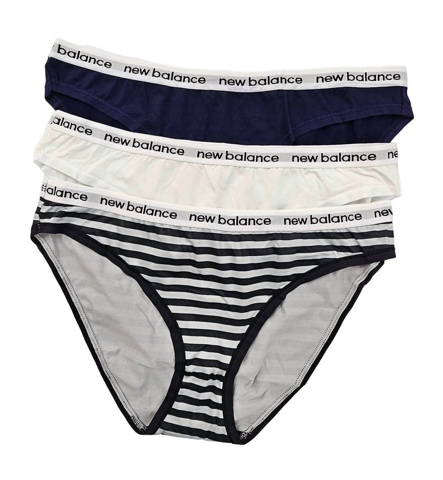 

Трусы женские New Balance, цвет black stripe/white/pigment